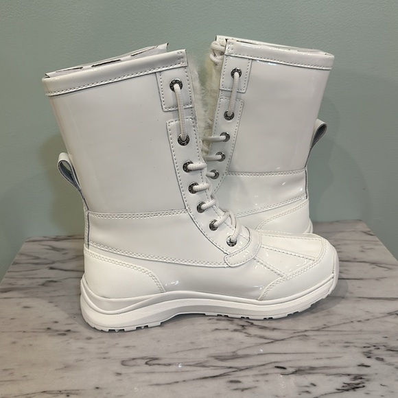NEW! UGG Adirondack III Patent Leather Boot in White - Picture 7 of 12